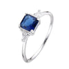 Anillo circón azul en plata 925