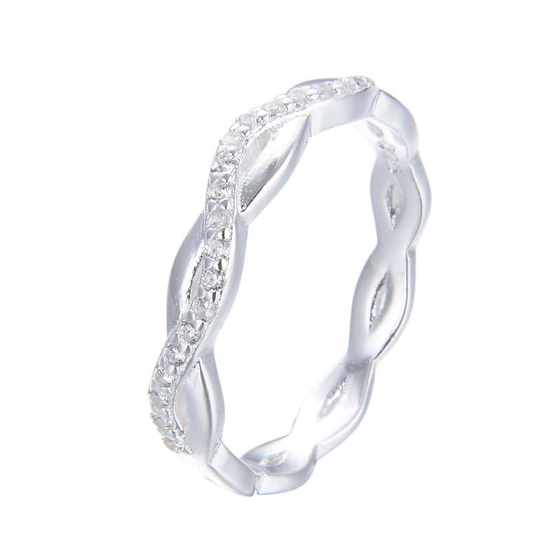 Anillo de infinitos & circones en plata 925