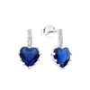 Aretes de plata 925 con corazón y circones