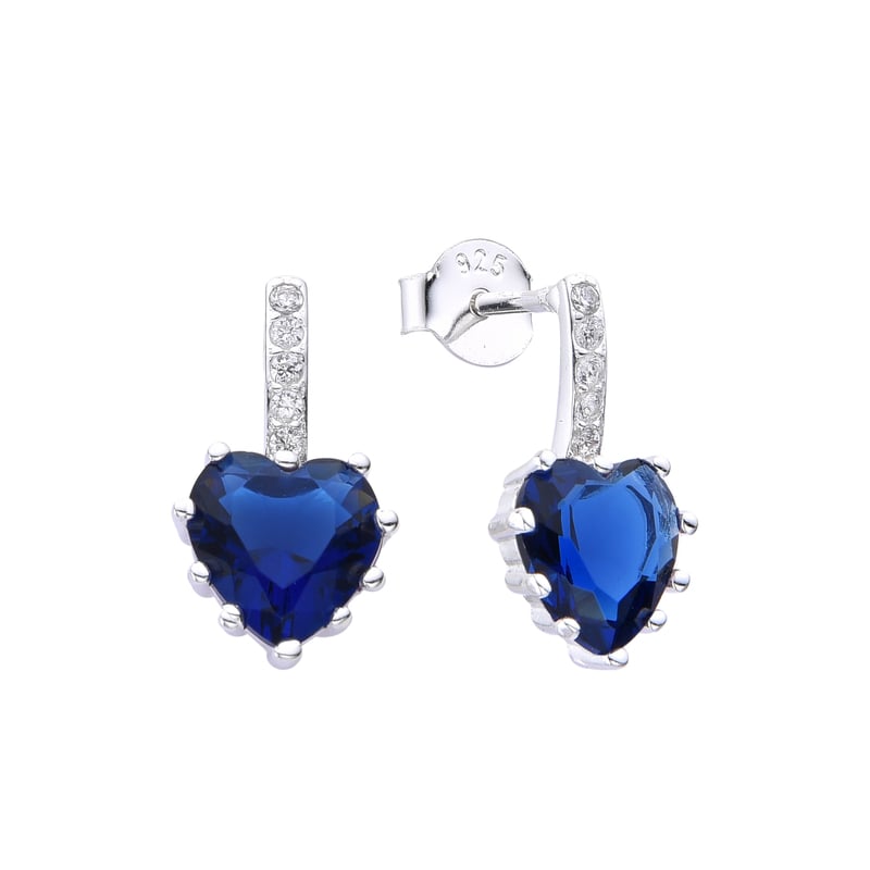 Aretes de plata 925 con corazón y circones