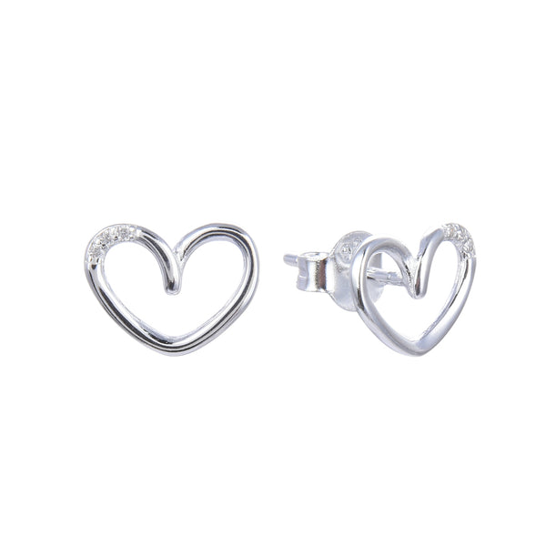 Aretes corazón en plata 925