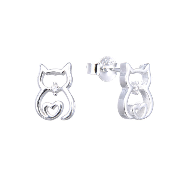 Aretes de gato en plata 925