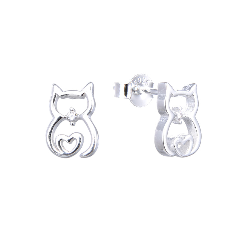 Aretes de gato en plata 925