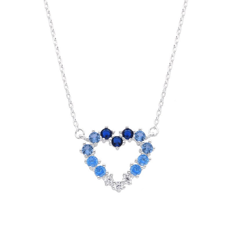 Collar corazón con circones en plata 925