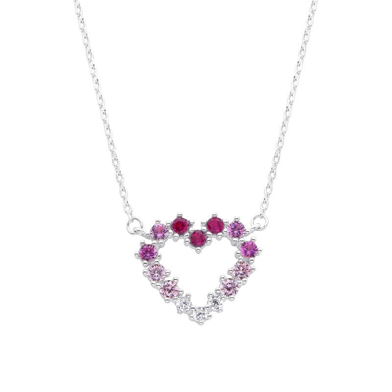 Collar corazón con circones en plata 925