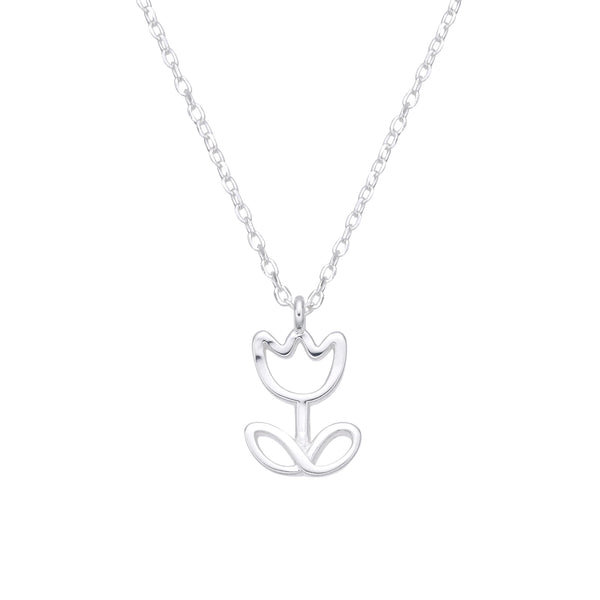 Collar tulipán en plata 925