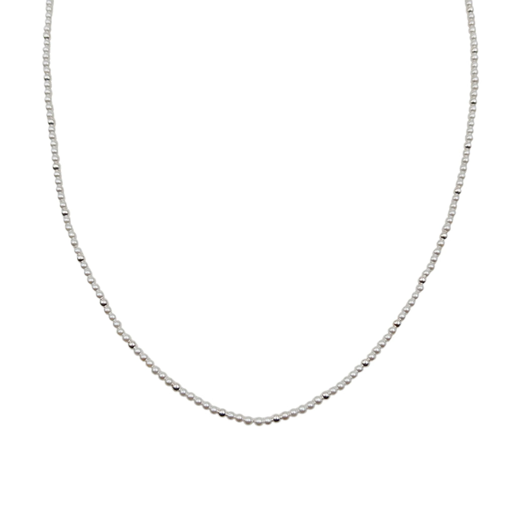 Gargantilla mini perlitas y bolitas en plata 925