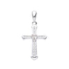Cruz corazón y circones en plata 925