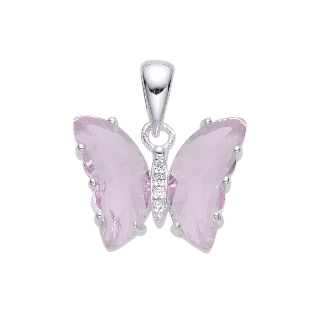 Dije mariposa circón en plata 925