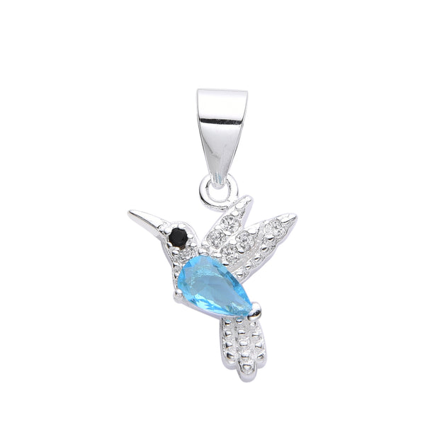 Dije de colibrí en plata 925 con circones