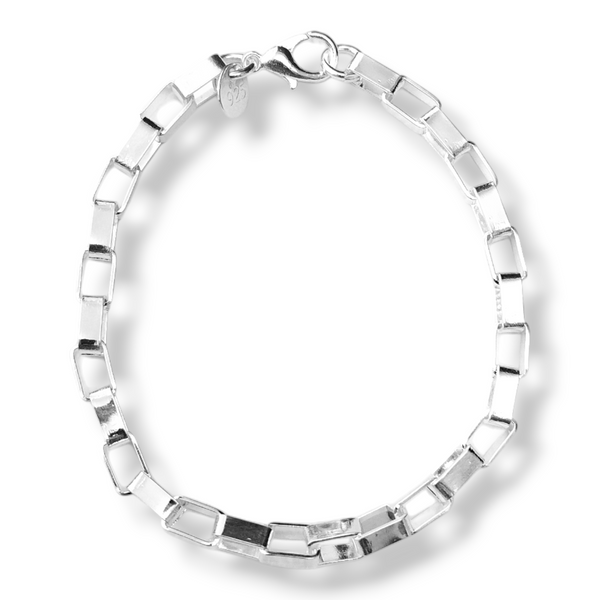 Pulsera box grande en plata 925