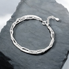 Pulsera doble cadena con tejido paper clip en plata 925