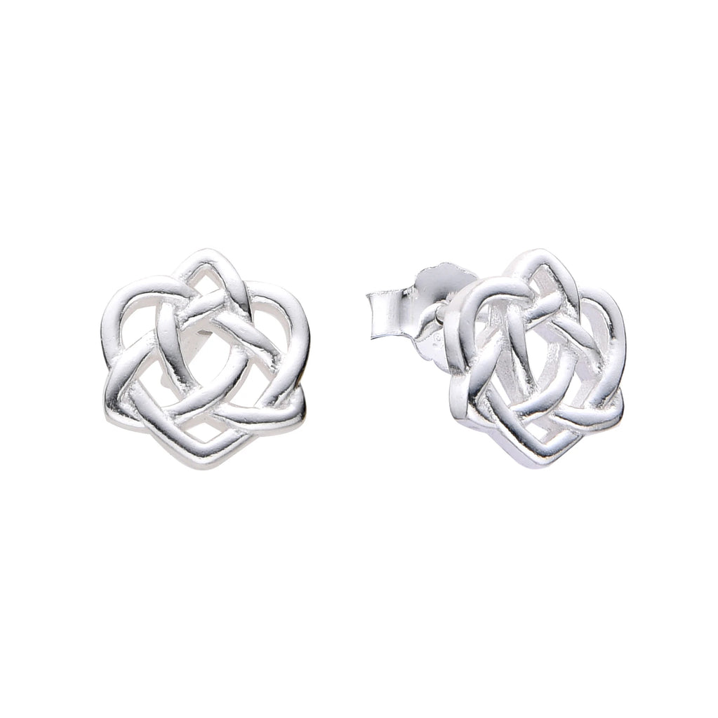 Aretes triqueta & corazón en plata 925