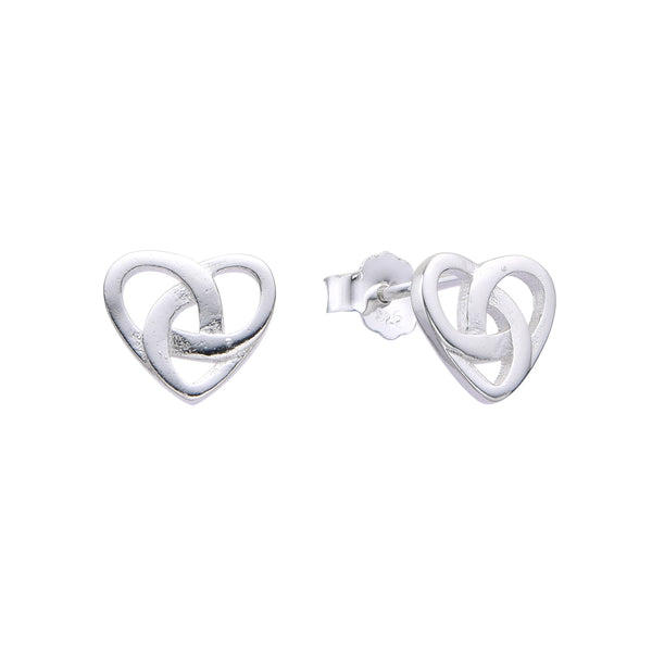 Aretes corazón nudo celta en plata 925