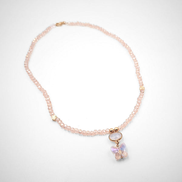 Collar cristales y mariposa