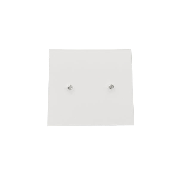 Aretes mini circón redondo en plata 925 - 2 mm