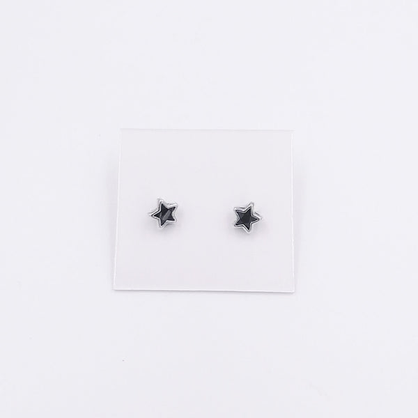 Aretes de estrella en circón y plata 925 con cierre de rosca