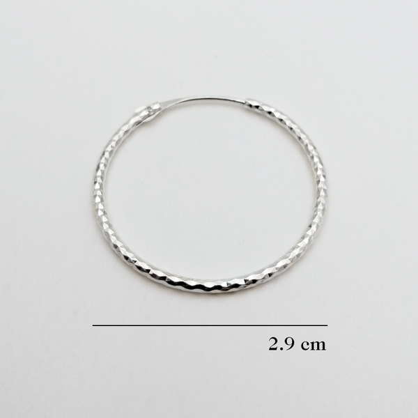 Argollas diamantadas en plata 925