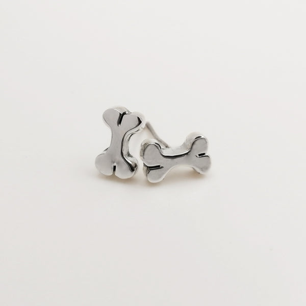 Aretes en forma de huesito en plata 925