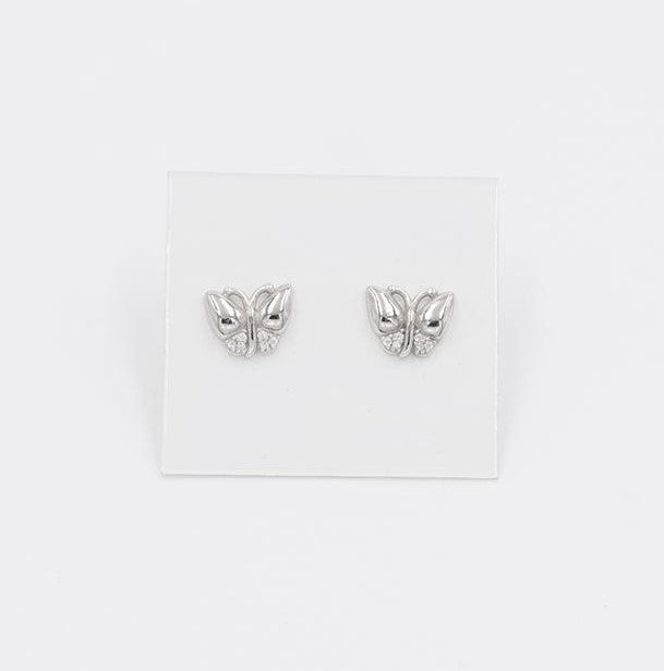 Aretes en plata 925 diseño mariposa con circones