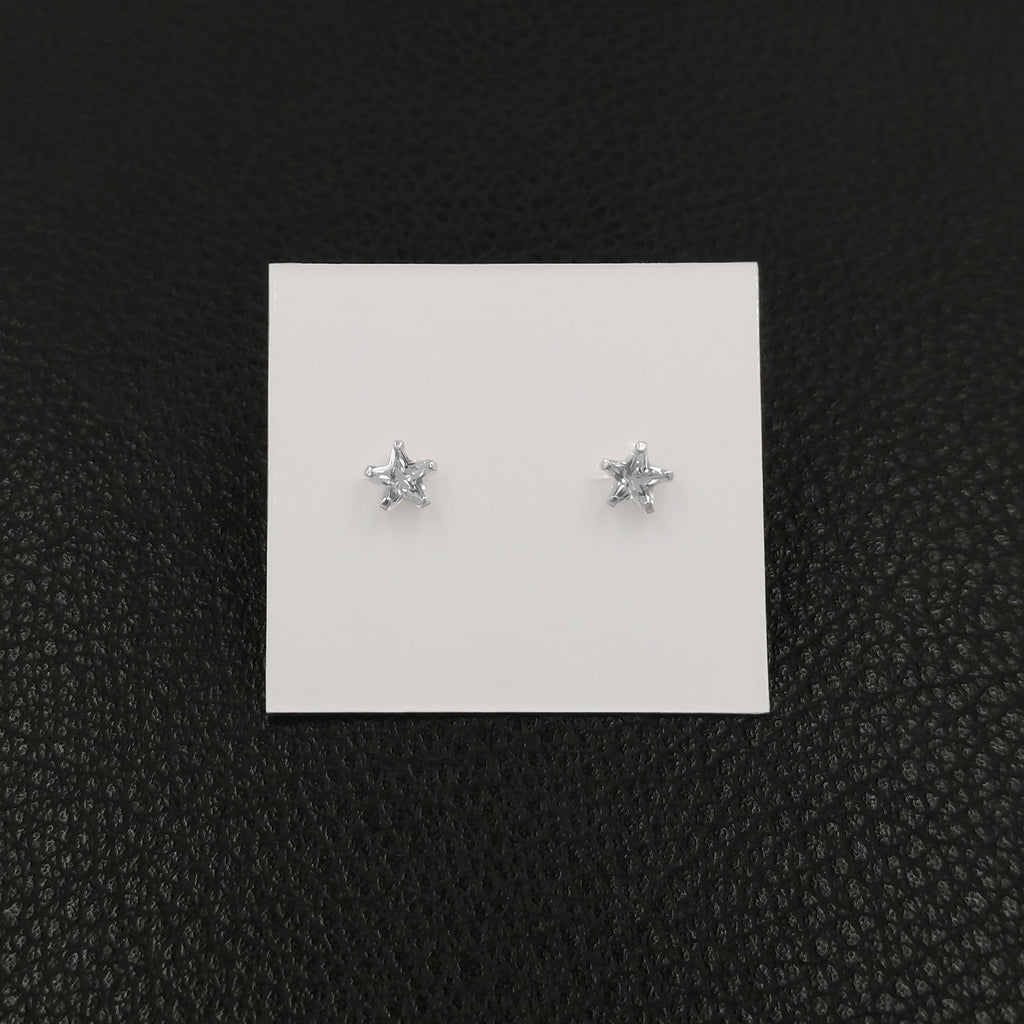 Aretes estrella circón en plata 925