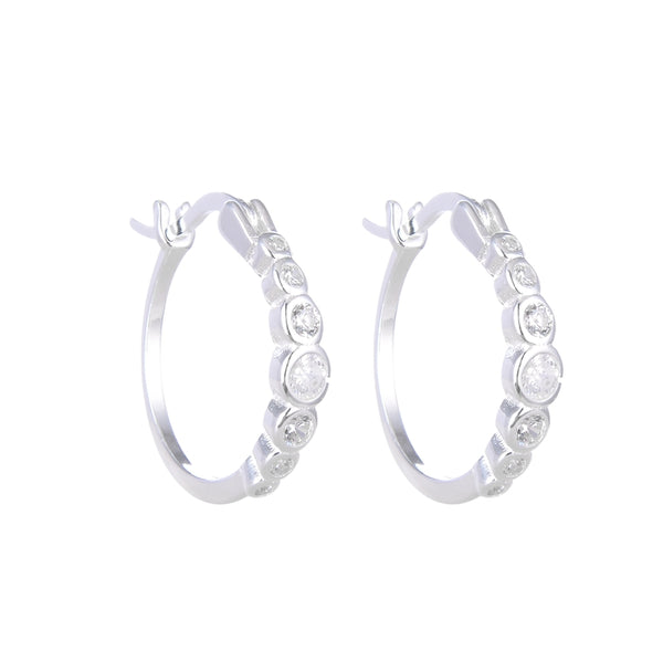 Argollas con circones en plata 925