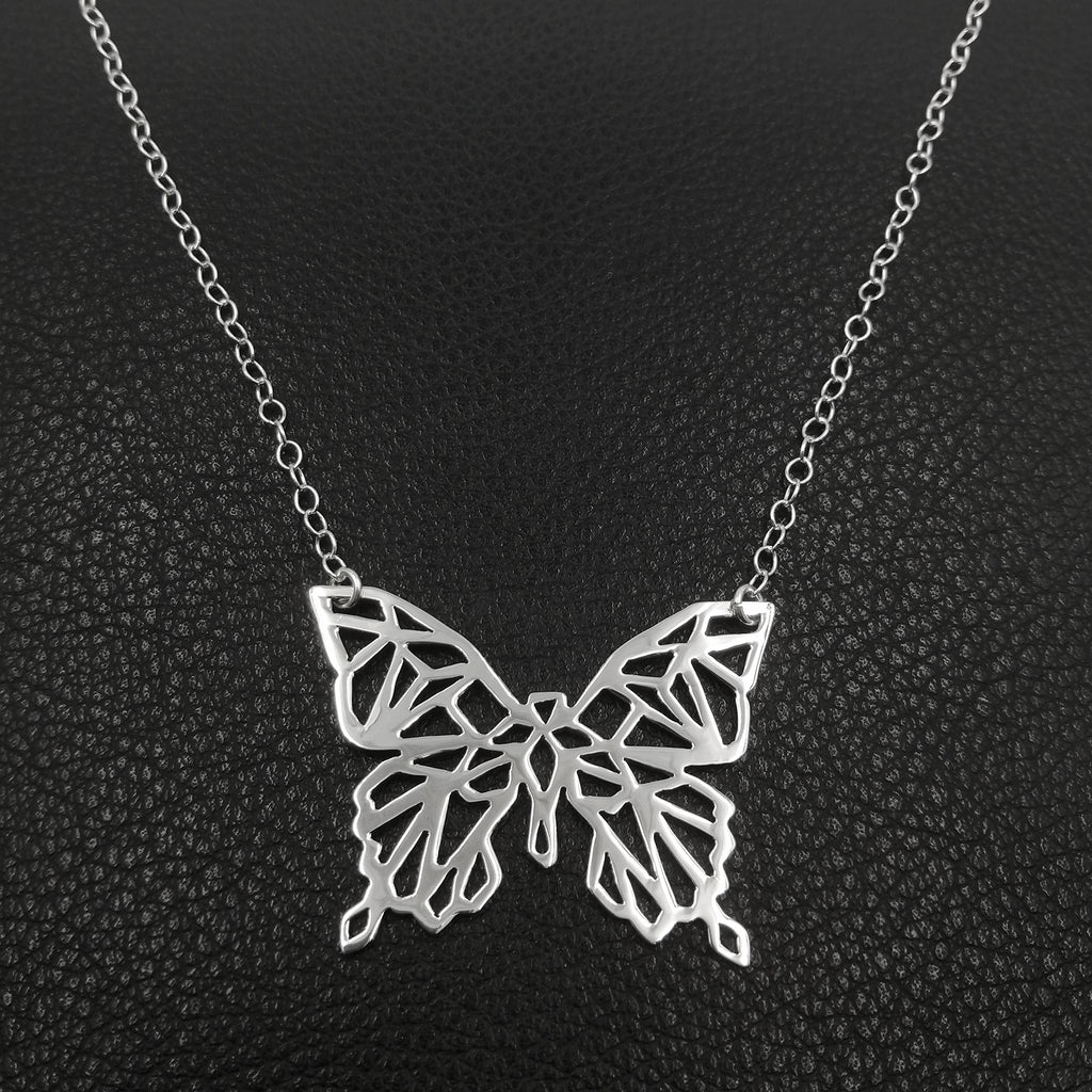 Collar plata 925 mariposa estilo origami