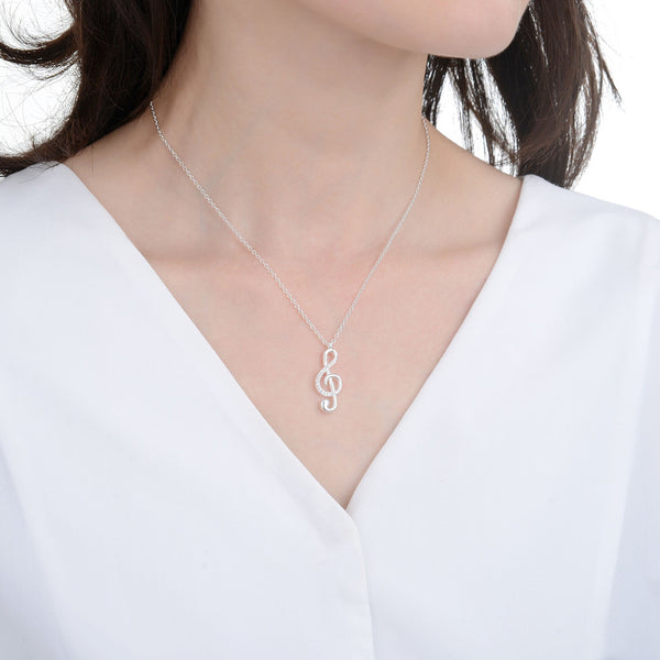 Collar en plata 925 con dije de clave de Sol