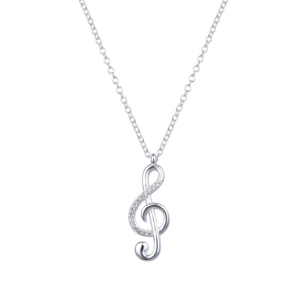 Collar en plata 925 con dije de clave de Sol