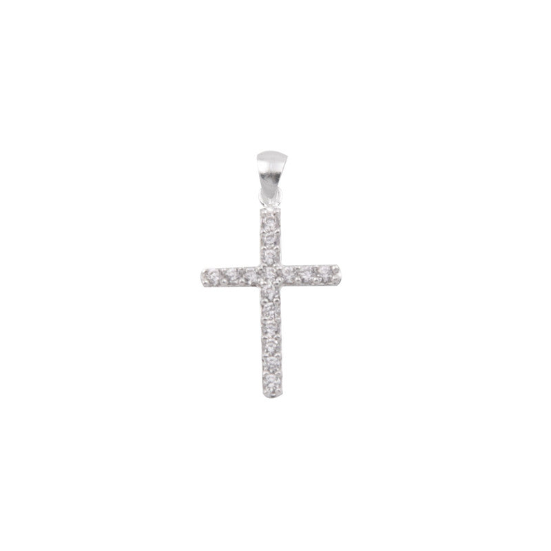 Mini cruz en plata 925 con circones clear