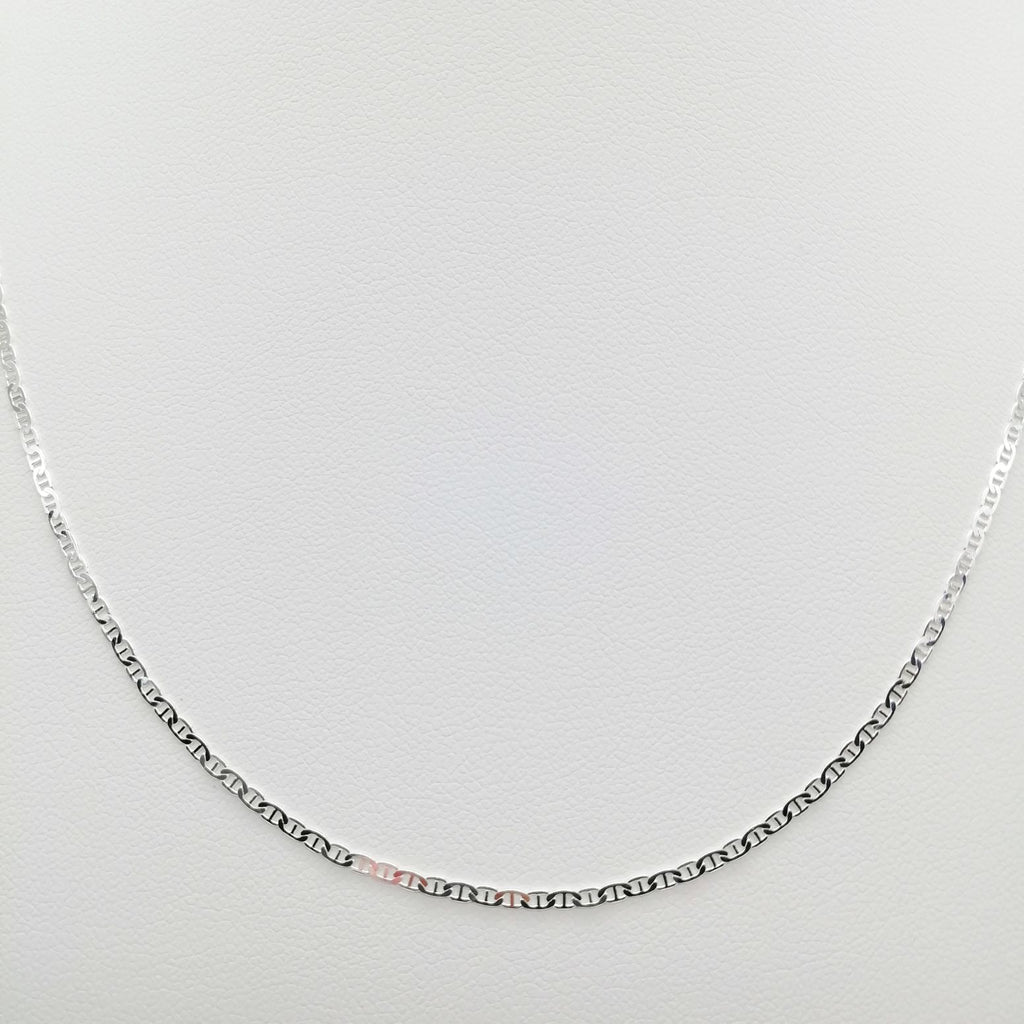 Collar De Cadena De Plata De Ley De 0.110 In Con