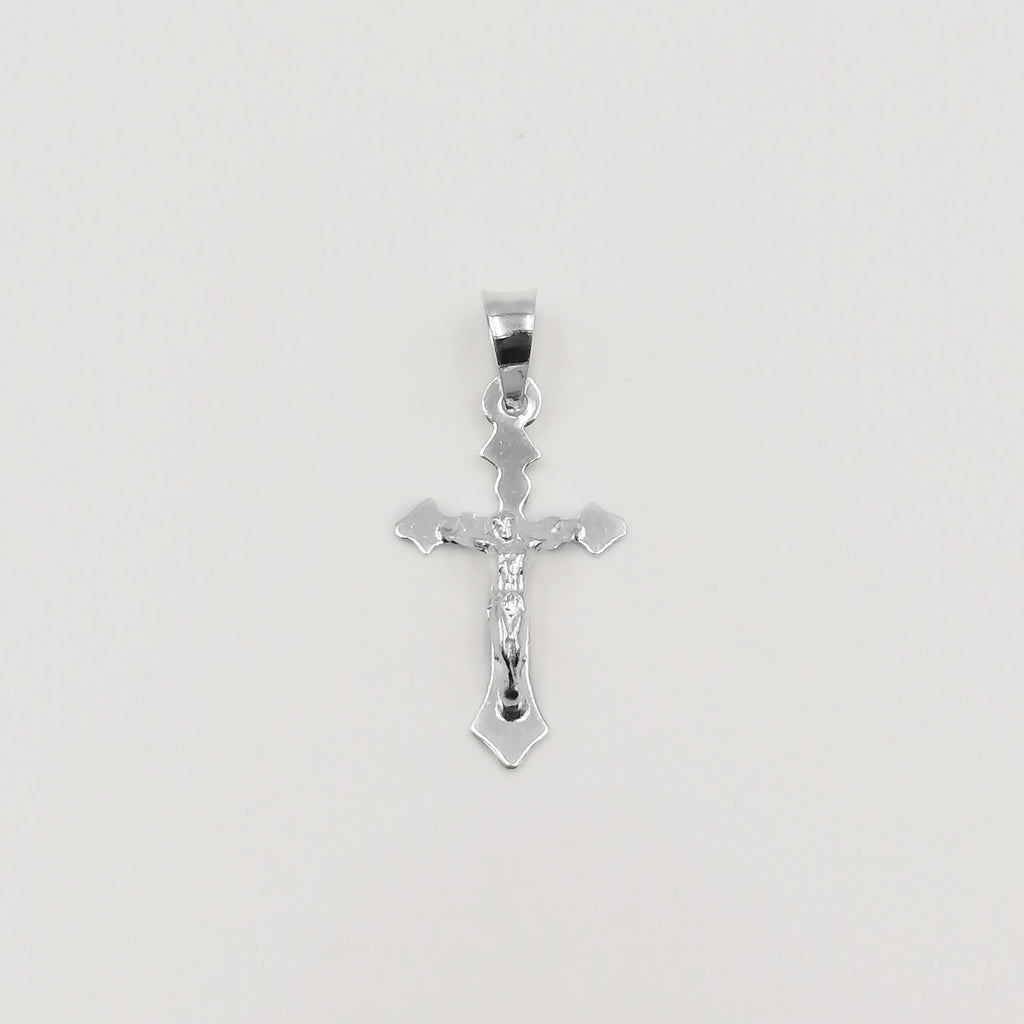 Crucifijo pequeño en plata 925 diseño con puntas de flecha