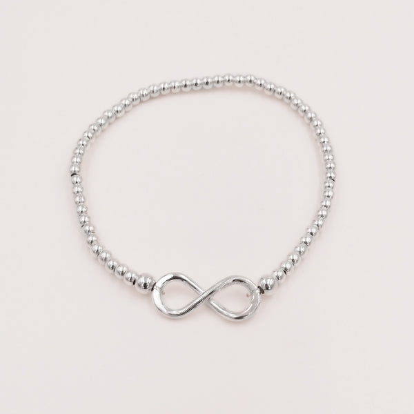 Pulsera elástica con infinito en plata 925