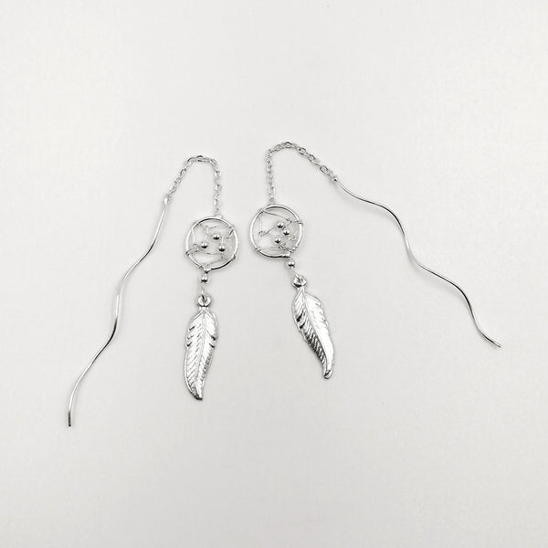 Aretes con atrapasueños en plata 925