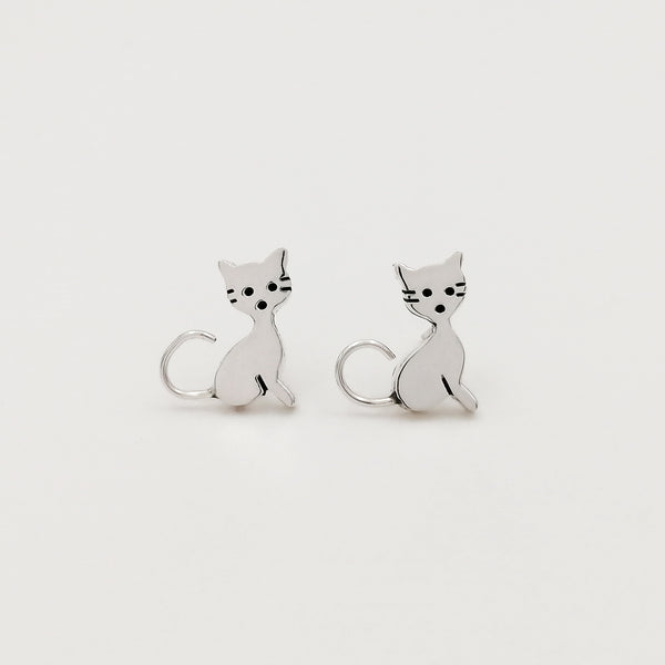Aretes en plata 925 de gato