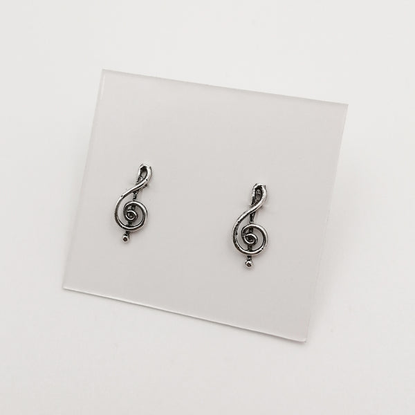 Aretes en plata 925 con clave de Sol