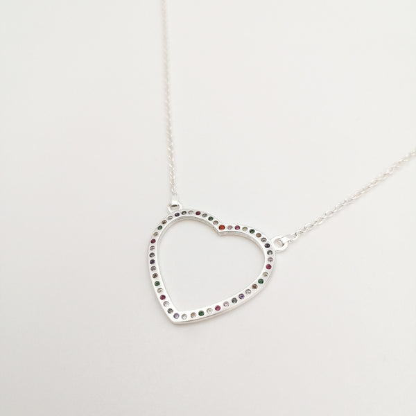 Collar con corazón & circones en plata 925