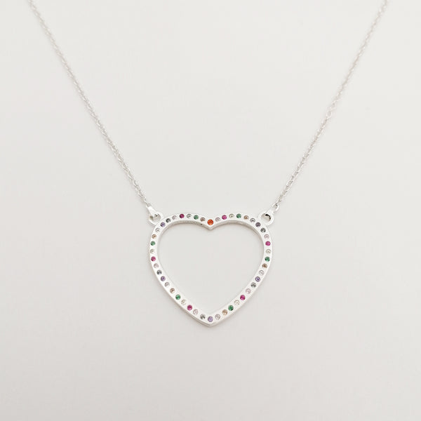 Collar con corazón & circones en plata 925
