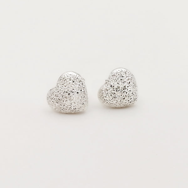 Aretes topitos de corazón en plata 925