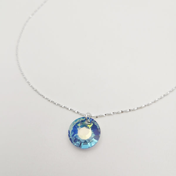 Collar con cristal corte sol en plata 925