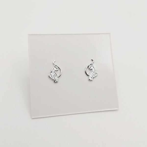 Aretes de gato en plata 925