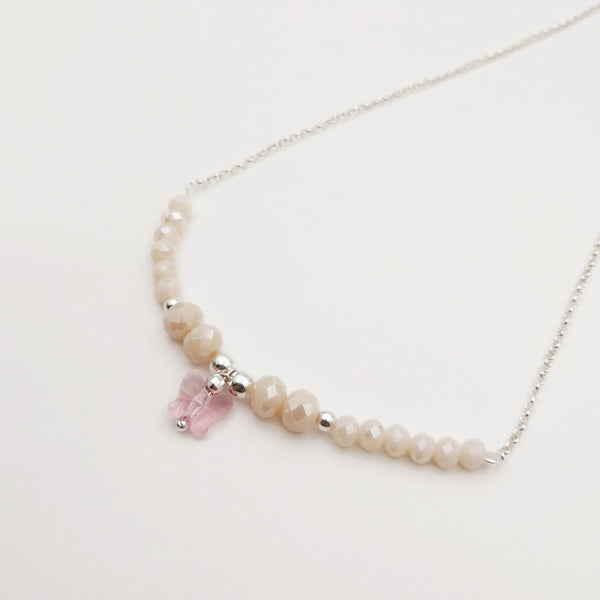 Collar en plata 925 con cristales & mariposa 
