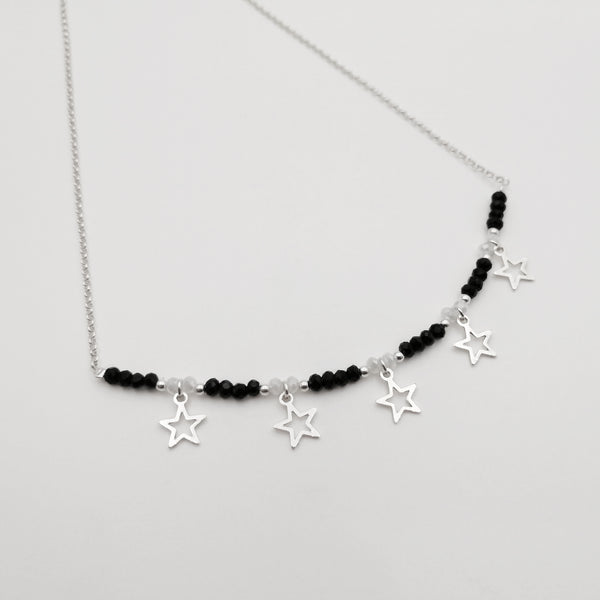 Collar con estrellas & cristales en plata 925