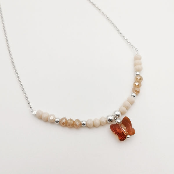 Collar en plata 925 con cristales & mariposa