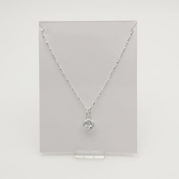 Cadena con mini dije corazón circón en plata 925