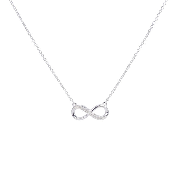 Collar tejido mini ancla con dije de infinito en plata 925
