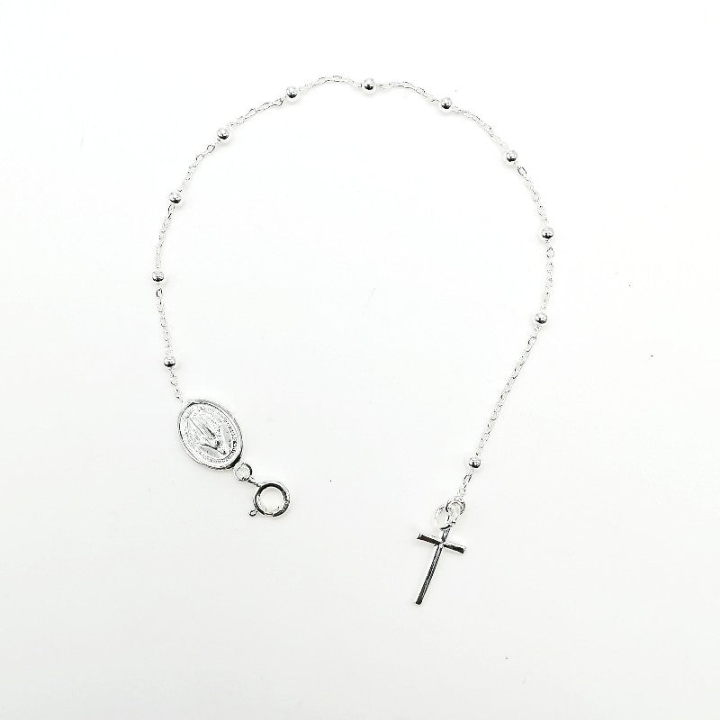 Pulsera rosario con medalla Milagrosa en plata 925