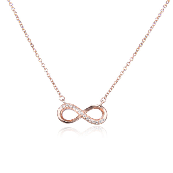 Collar con infinito en plata 925 con baño de oro rosado