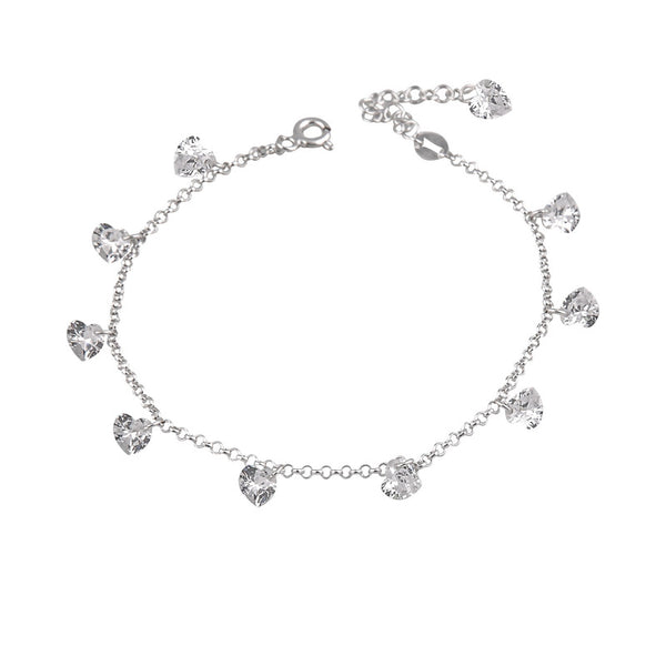 Pulsera corazones circones en plata 925
