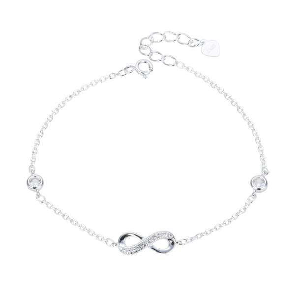 Pulsera con dije de infinito en plata 925 & circones